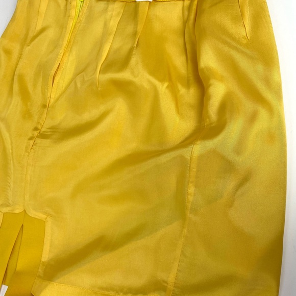 Vintage Lightweight Wool Pencil Skirt Sunny Yellow Devanshire Cream size 10 - Picture 5 of 10